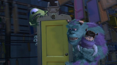 Monster's Inc.  Monsters inc, Monsters inc doors, Retro disney