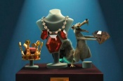Scrat at 'the jewelry store or the museum display' in NO TIME FOR NUTS