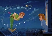Peter Pan reunites with Wendy, in RETURN TO NEVERLAND
