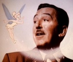 Walt Disney gazes upon Tinker Bell, in the PAN Platinum Edition feature 'You Can Fly: The Making of PETER PAN.'